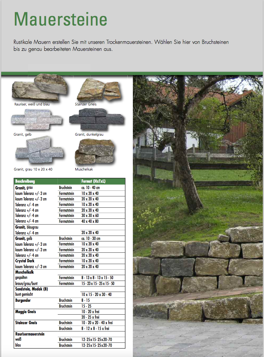 Mauersteine aus Granit