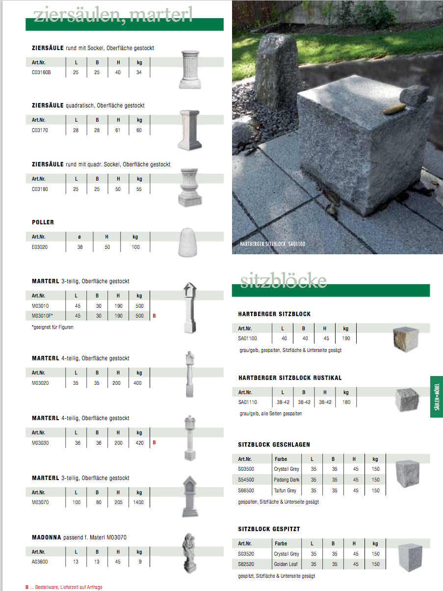 Möbel, Hochbeete und Säulen für den Garten