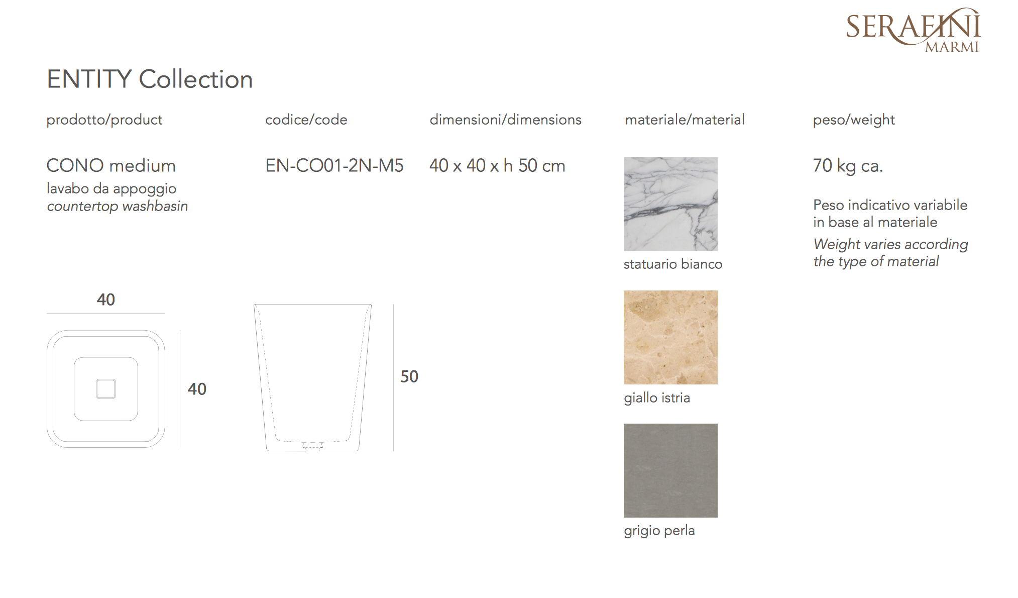 Waschbecken Cono medium