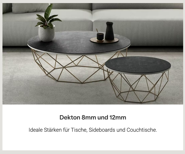 Tischplatten aus Dekton und Silestone
