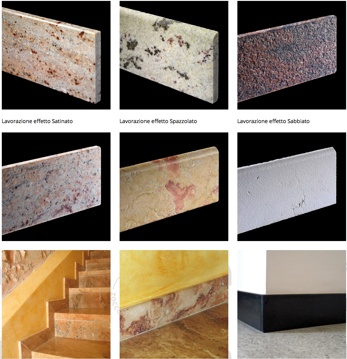 Sockelleisten, Bordüren und Zierleisten aus Naturstein und Kunststein