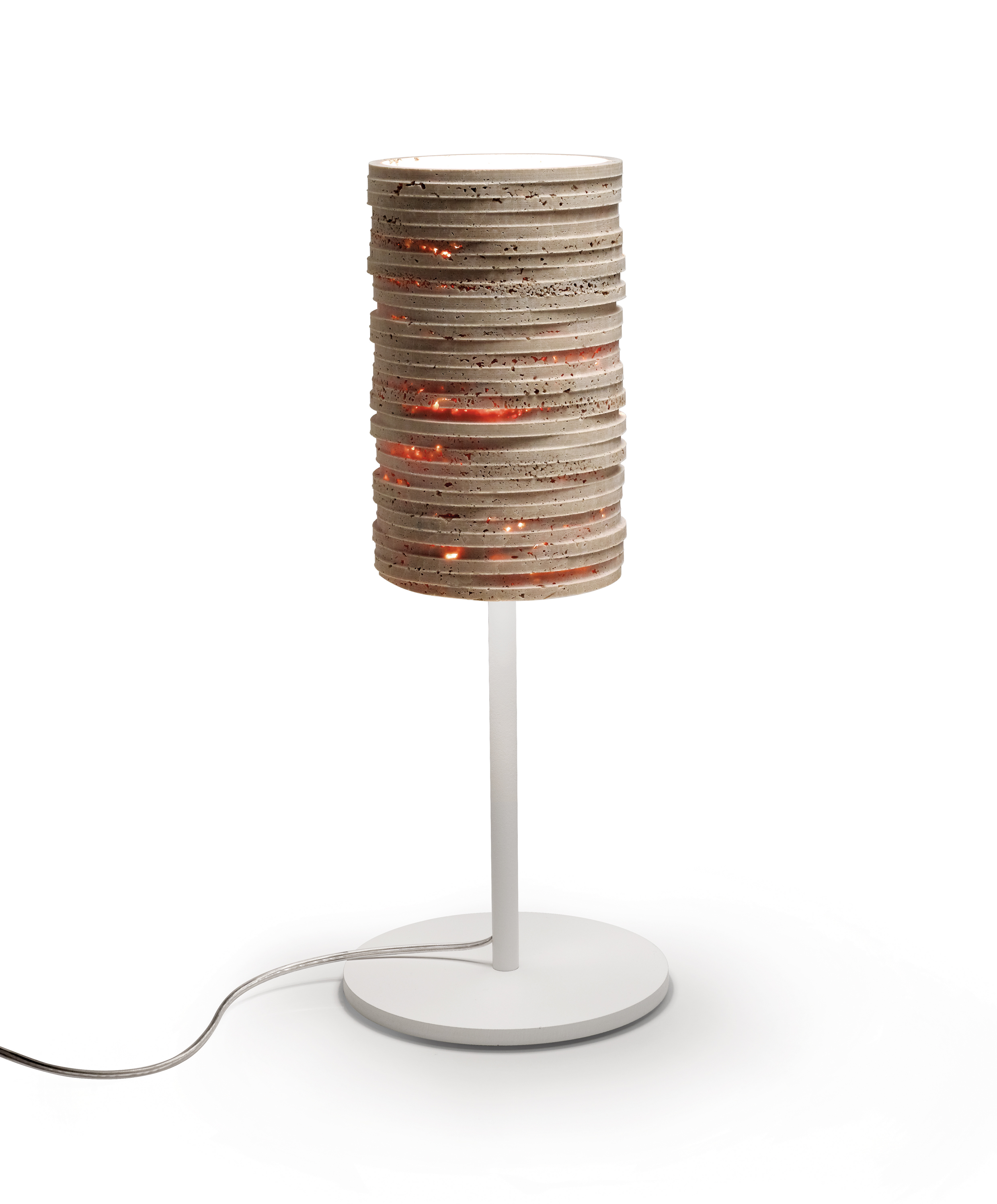 Lampe Strato Stehlampe aus Travertin