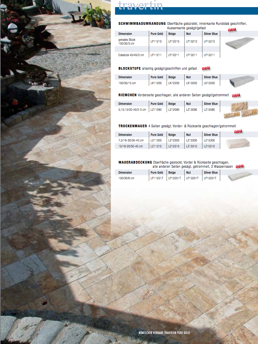 Travertin Gold für Aussen