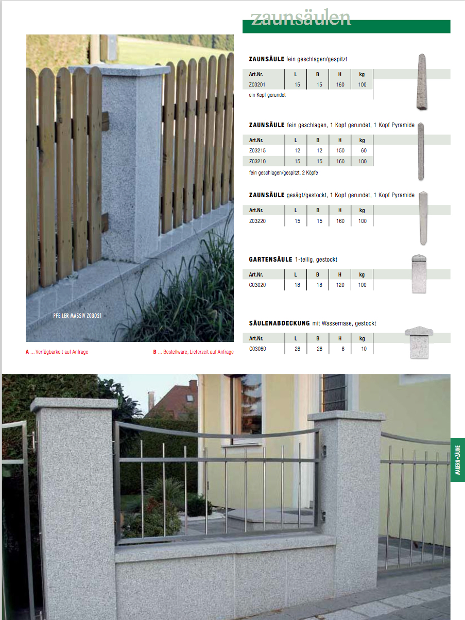 Möbel, Hochbeete und Säulen für den Garten