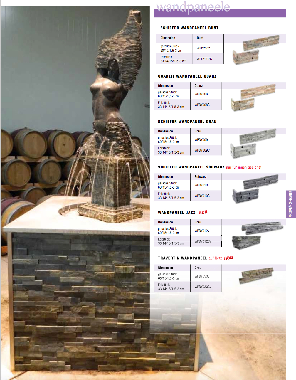 Wandverkleidung Travertin