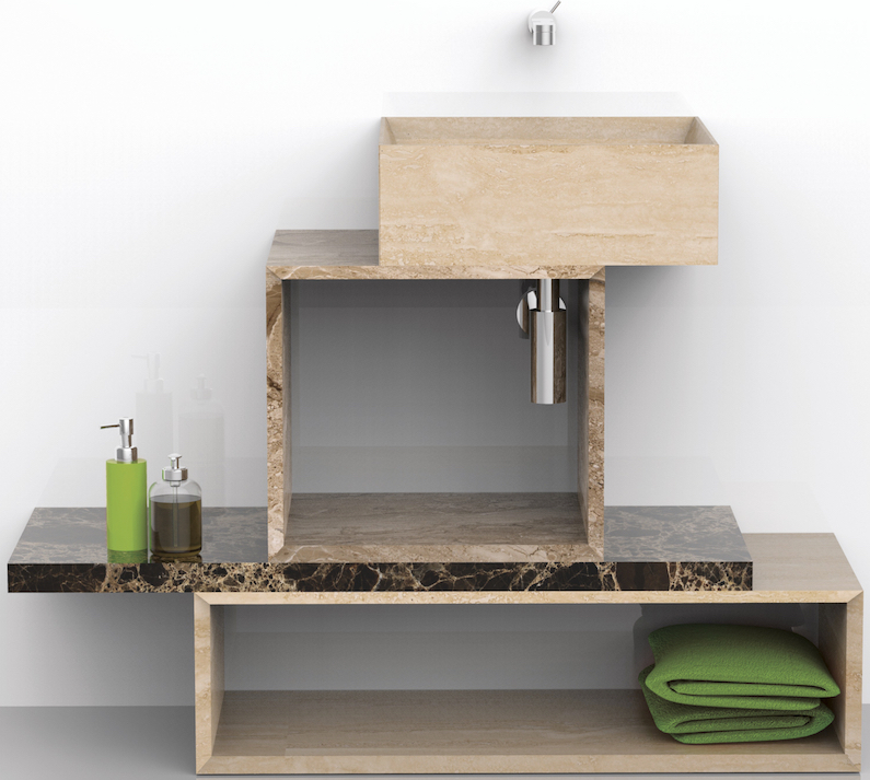 Bad aus Marmor und Keramik