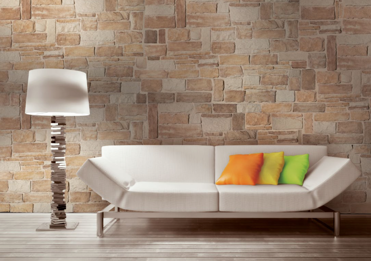 Wandverkleidung aus Kunststein