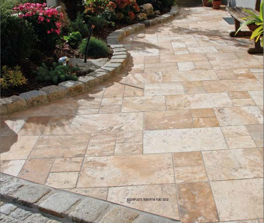 Travertin Gold für Aussen