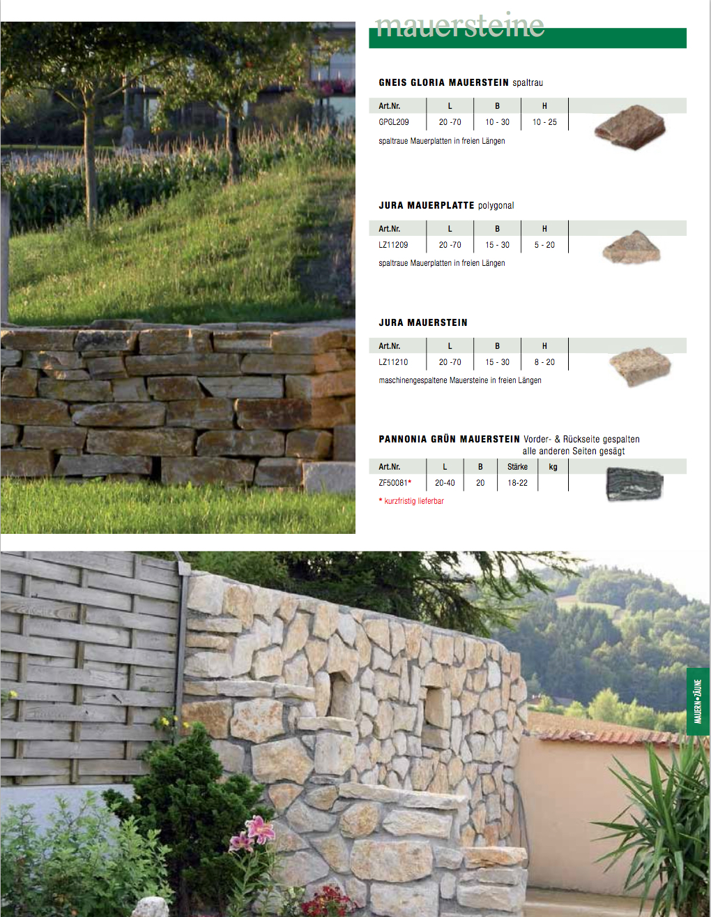 Mauersteine aus Granit