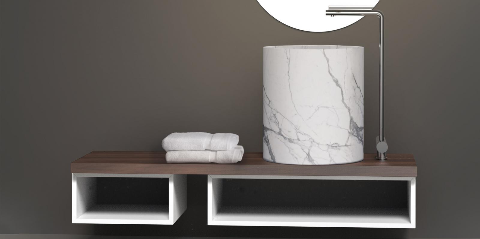 Massivbecken aus Carrara Marmor Massivbecken aus Carrara Marmor