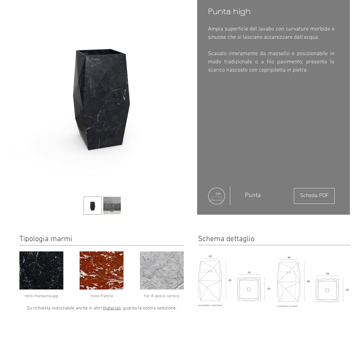 Waschbecken Punta high