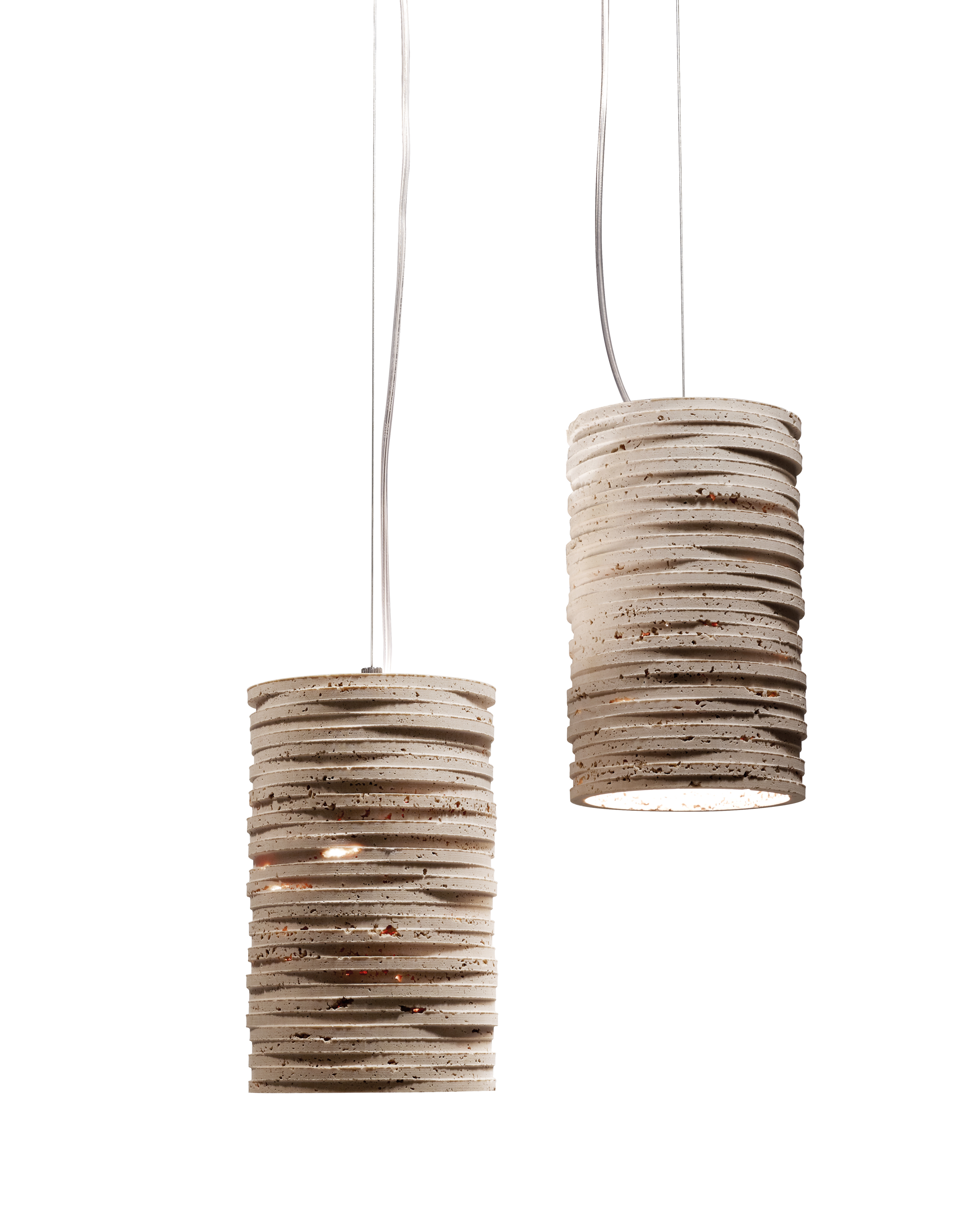 Lampe Strato Klein aus Travertin